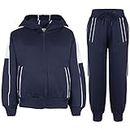 A2Z 4 Kids Girls Boys Tracksuit Hooded Top & Bottom Joggers- T.S 116 Navy 5-6