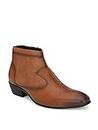 Delize Intkoot Dark Brown Size 43 Genuine Leather Side Zipper Slip-On Ankle Men Boots