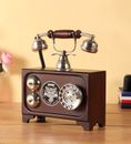 Vintage Style Brass & Wood Dummy Retro Telephone