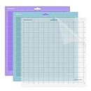 REALIKE 12x12 Cutting Mat for Silhouette Cameo 4/3/2/1(3 Mats - StandardGrip, LightGrip, StrongGrip), Gridded Adhesive Non-Slip Cut Mat for Crafts, Quilting, Sewing, Scrapbooking and All Arts