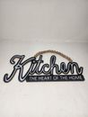 New! "Kitchen Heart of the Home" Beaded Wooden Frame Sign Farmhouse Decor 