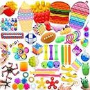 Chennyfun 59PCS Fidget Toy Set, Fidget Toys Pack, Relief Stress Green Bug Toy, Sensory Anxiety Decompression Toys for Autism, Fries Burger Ice Cream Relaxing for Adults Kids Party Favors Birthday Gift