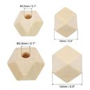 Natural Wood Beads 100 Pack Unfinished Wooden Beads Geometric Hexagon Beads - Wood Color