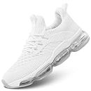 Mens Trainers Air Cushion Running Fashion Shoes Casual Breathable Walking Tennis Gym Athletic Sports Training Sneakers Zapatos White