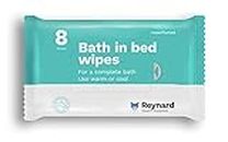 Reynard Health Supplies Rinse Free Bath in Bed Wipes, Microwaveable, Suitable for Sensitive Skin, White, 33 x 23 cm, 8 Count