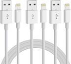 Iphone Charger 3Pack 6Ft [Apple Mfi Certified] Long Lightning Cable Data Sync T