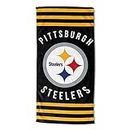 The Northwest Company Northwest NFL Pittsburgh Steelers Stripes - Telo da spiaggia, 76,2 x 152,4 cm, colore: Nero