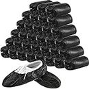 400 Piezas (200 Pares) Cubiertas Desechables de Botas y Zapatos para Piso, Alfombra, Protectores de Zapatos, Antideslizante Duradero (Negro)