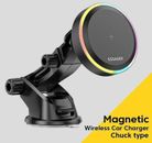 Magnetic Car Phone Holder Qi 15W Wireless Fast Charger Android IPhone