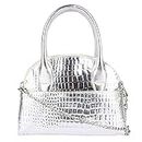 Antin Women's Silver Croco Texture Handbag/Sling Bag/Shoulder Bag