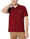 Lacoste Mens Short Sleeve L.12.12 Pique Polo Shirt, Bordeaux Red, L