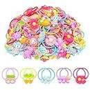 Ainiya 50 PCS Hair Ties for Girls, Elastic Rubber Bands Colorful Hair Accessories Ponytail Holders for Toddler Girls