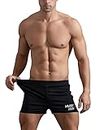 Muscle Alive Uomo Fitness Workout Palestra Bodybuilding Allenarsi Pantaloncini Corsa Corti Cotone Shorts S1001 Nero, 3inch Thin No Pockets M