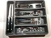 Kitchen Stuff & Beyond 30 Piece Flatware Set for 6 Large Fork Large Spoon Small Spoon Table Knife Steak Knife Silverware Set Quality Stainless Steel Cutlery Set Dishwasher Safe