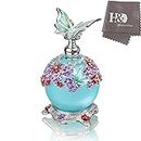 H&D Lust auf Retro Frosted Leere nachfüllbare Parfümflasche aus blauem Glas mit Schmetterlingsstopfen 23ml