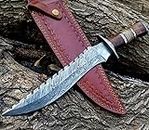 personalized 15 inches knife of Groomsmen Damascus Steel Hunting Bowie survival Knife Archery Hunting Sharpe Blade Sports Outdoor Recreation