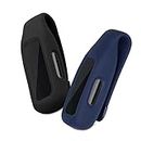 kwmobile 2X Clip Holders Compatible with Fitbit Inspire 3 / Inspire 2 / Ace 3 - Clip-On Holder Replacement Set - Black/Dark Blue