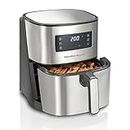 Hamilton Beach Air Fryer for Home 6.5L, Digital Air Fryer with 8 One-Touch Pre-Set Functions, Air Fryer with Stainless Steel Exterior, Air Fryer for Home, Fast Cooking, 1700W Power, Air Fryer Oven