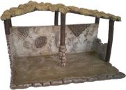 Christmas Nativity Stable. Hand Painted Polyresin Nativity Scene Shed (6" tall)