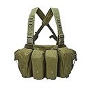 UJEAVETTE® Molle Harness Chest Rig Adjustable Tactical Modular Vest Green Harness Climbing|Climbing Harness|Harness Rope For Climbing|Climbing Harness For Men