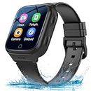 4G GPS Smart Watch for Kids/Elderly Waterproof Phone Video Call SOS Emergency Alarm Voice Message Camera GPS Tracker Watch Real-Time Tracking Geo-Fence Touch Screen Boys Girls Gift Black