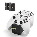 snakebyte Xbox One TWINCHARGE X - black - charger / charging station for Xbox One S / X / Elite Controller / Gamepads, 2 rechargeable batteries 800mAh, dual channel charge, LED charge status indicator