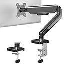 VIVO Single Monitor Height Adjustable Counterbalance Pneumatic Arm Desk Mount Stand, Classic, Universal VESA Fits Screens up to 32 inches, STAND-V001O