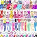 ZITA ELEMENT 39 Pcs Doll Clothes and Accessories 3 Fashion Dresses 10 Slip Dresses 3 Tops 3 Pants 10 Necklaces 10 Shoes Fashion Casual Outfits Perfect for 11.5 inch Dolls