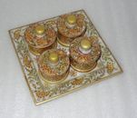 Marble Tray And 4 bowls Set for Dry Fruits Elegant Home Kitchen Decor Gifts  
