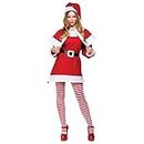 Adult Xmas Budget Mrs Santa Claus Suit New Fancy Dress Christmas Costume Ladies, Red;White, UK 16-20
