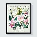 Brazil Art Print Poster, Cattleya Labiata Flower Wall Art, Artwork Decor for Bedroom, Kitchen, Bathroom, Livingroom Decoration (Brazil, Cattleya Labiata, 11x14 inches (Unframed))
