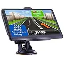 GPS Navigation for Car, Latest 2023 Map,7 inch Touch Screen Real Voice Spoken Turn-by-Turn Direction Reminding Navigation System for Cars, Vehicle GPS Satellite Navigator with