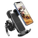 Marspeeder Bike Motorcycle Phone Mount, Super Stable Bike Motorcycle Phone Holder with Security Lock, Bicycle Phone Mount with Soft Cushion & Adjustable Metal Clip Compatible with 4.7''-6.8'' Phone