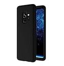 Sadgatih Back Cover Case for Samsung Galaxy S9, Rubberised Matte Soft Silicone TPU Flexible Back Cover (Black)
