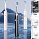 Electric Toothbrush, Electric Toothbrush with 8 Brush Heads, 6 Cleaning Modes, 60000 Times/Minute, IPX7 Water Proofing Electric Toothbrush for Adults and Kids Carrying & Traveling, Rechargeable