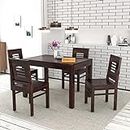 SAAMENIA FURNITURES Solid Sheesham Wood Dining Room Sets 4 Seater Dining Table with 4 Chairs for Dining Room, Living Room, Kitchen, Hotel, Restaurant, Cafeteria (Standard, Walnut Finish)
