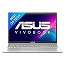 ASUS VivoBook 15 (2021), 15.6-inch (39.62 cm) HD, Dual Core Intel Celeron N4020, Thin and Light Laptop (4GB RAM/256GB SSD/Integrated Graphics/Windows 11 Home/Transparent Silver/1.8 Kg), X515MA-BR011W