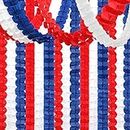 Fourth-4th of July Memorial-Day Party-Decorations - 157FT Red White Blue Patriotic Streamers Garland,Graduation 2023 Four-Leaf Clover Hanging Banner,Independence American Birthday Decor Hugtmr