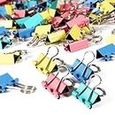 Binder Clips 150Pcs 15mm Small Bulldog Clips Foldback Clips Metal Mini Bulldog Clips Coloured Clips Stationery File Money Paper Clamps for School Home Kitchen Shops Office Supplies(4 Colour)