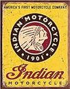 Desperate Enterprises Indian Motorcycle Since 1901 Tin Sign - Nostalgic Vintage Metal Wall Décor - Made in USA