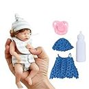 Guaber Reborn Baby Dolls, 6 Inch Mini Realistic Newborn Baby Girl Doll with Curly Rooted Hair 2 Clothes, Lifelike Reborn Doll Silicon Full Body