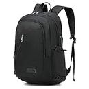 XQXA Anti-Theft Laptop Backpack 15.6 Inch Business Travel Work Computer Oxford Cloth Bag with USB Charging Port Water Resistant Large College High School Bag for Boys Men Black