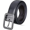 Labnoft Mens PU Leather Reversible Belt (Black, BELT-040-SG)