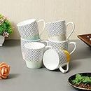 Femora Handcrafted Ceramic Coffee & Tea Cup Set of 6, 160 ML, Multicolor