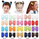 40 Pcs baby Girl Hair Ties,2 Inch Proxima Direct Hair Bow Tiny Hair Bows with Elastic Loop Ponytail Ties Pony Tail Holder Accessories for Infants Toddlers Girls Kids