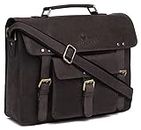 WildHorn Leather Laptop Bag for Men/Office Bag for Men | Fits Upto 15.6 Inch Laptop/MacBook | Laptop Bag/Leather Bag for Men I Dimension : L-16 inch W-3.5 inch H-12 inch