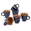 MRD Ceramic Tea Cups Set of 6, Safari Blue, 180 ML Each | Tea Cup Set of 6 | Cup Set of 6 for Tea | Glossy Finish | Tea Set | Ceramic Tea Cup | Small Cups for Tea