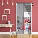 Magnetic Screen Door 180x240cm Magnets Heavy Duty Mesh Curtain,Seal Automatically - for Patio Doors Windproof and Pet-Friendly Easy to Install -Black