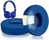 SoloWIT Cooling Gel Replacement Ear Pads Cushions for Beats Solo 2 & Solo 3 Wireless On-Ear Headphones, Earpads with High-Density Noise Isolation Foam, Added Thickness - Blue