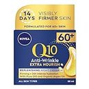 NIVEA Q10 Power 60 + Skin Anti-Wrinkle + Replenishing Night Cream (50 ml), Powerful Anti Ageing Cream, Night-Time Moisturiser for Women with Coenzyme Q10, Night Face Cream